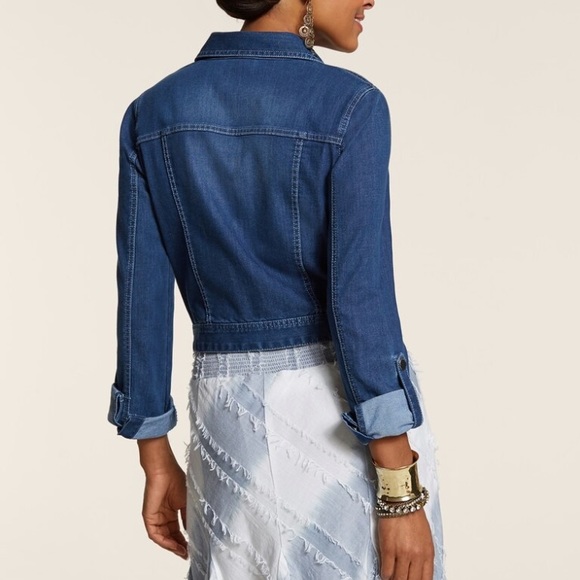 Chicos Platinum Cropped Jean Jacket - Picture 2 of 2